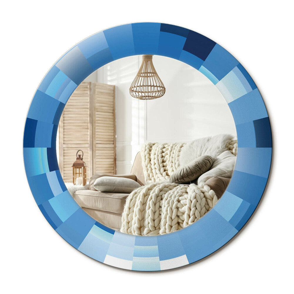 Zrkadlo s rámom s potlačou Modrý abstrakt