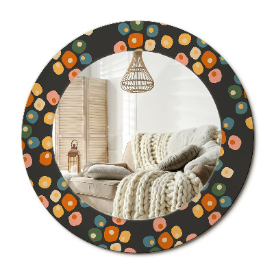 Zrkadlo s rámom s potlačou Kvetinové bodky