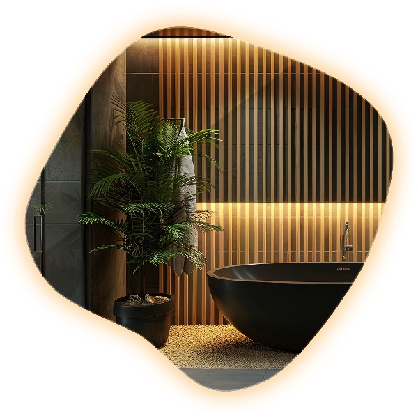 Zrkadlo v tvare škvrny LED bezrámové