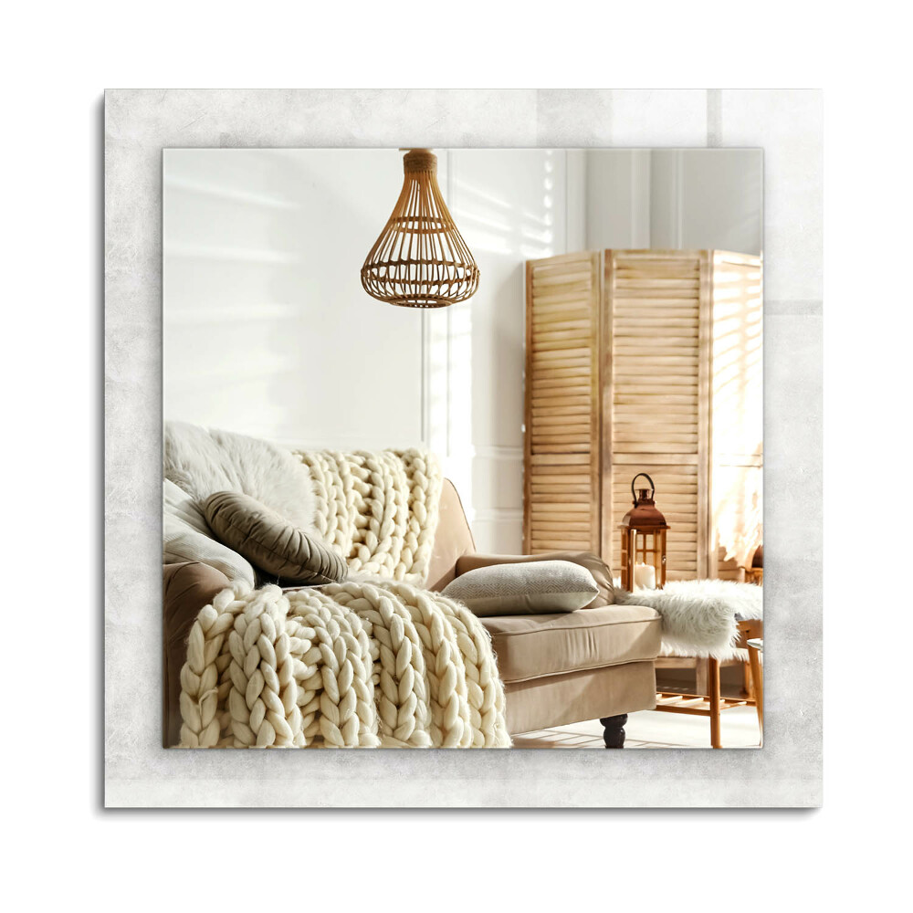 Obdĺžnikové zrkadlo rám s potlačou Šedý vzor textúry