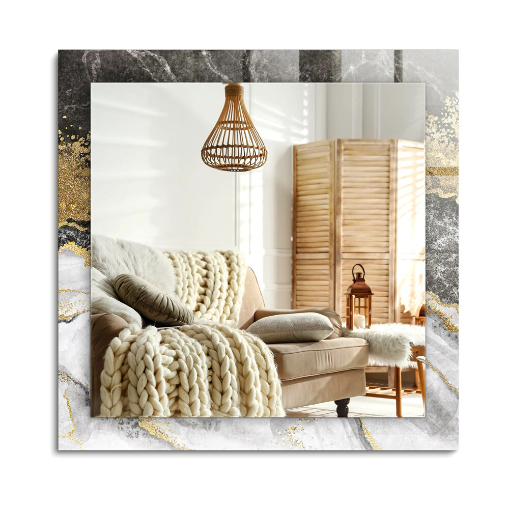 Obdĺžnikové zrkadlo rám s potlačou Mramorové žily abstraktné