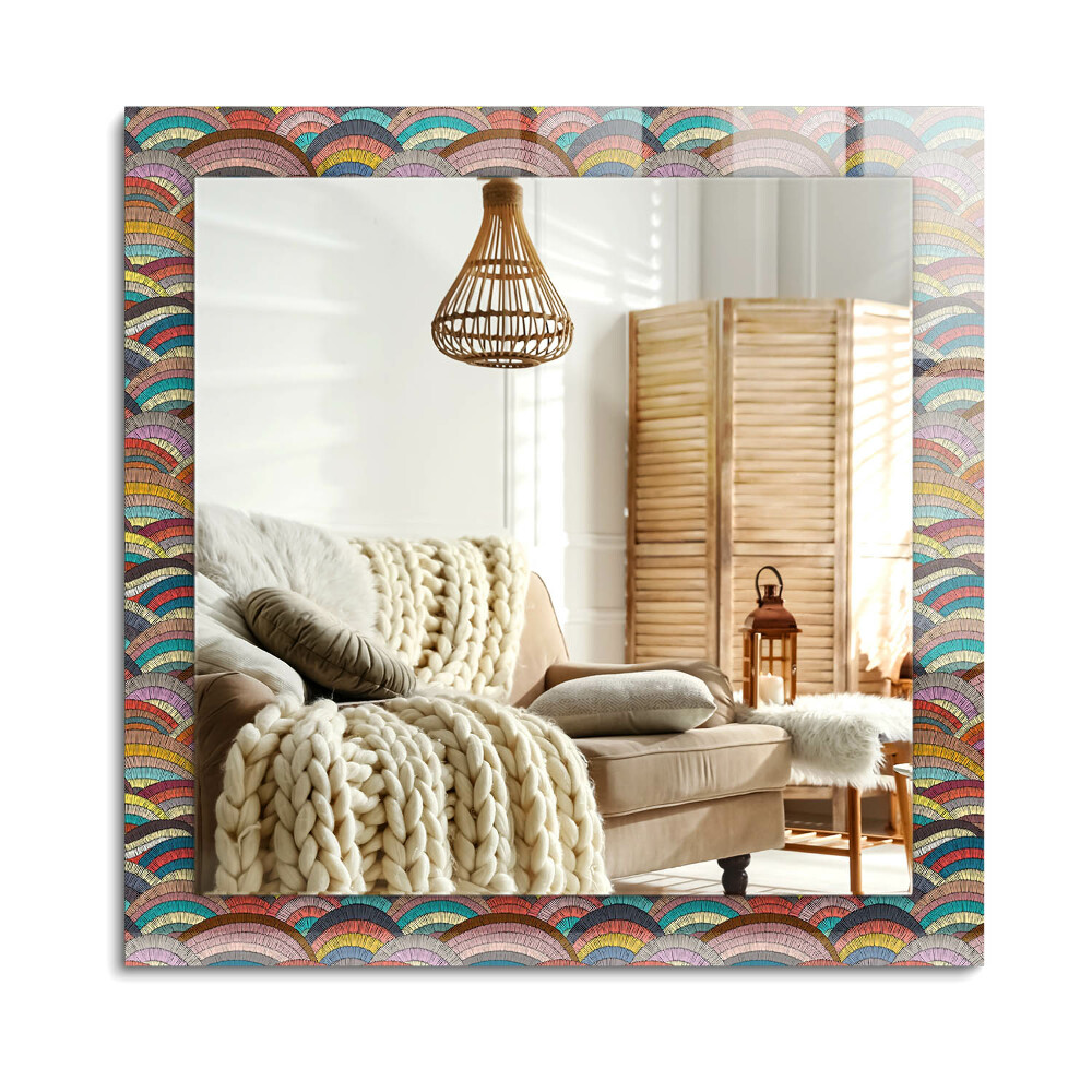 Obdĺžnikové dekoračné zrkadlo Farebné oblúkové vlny