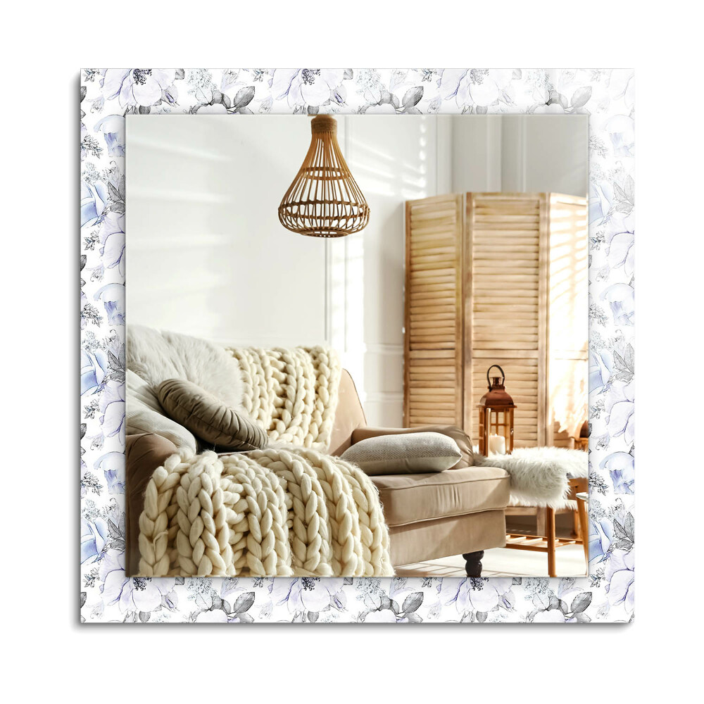 Obdĺžnikové dekoračné zrkadlo Kvety a listy