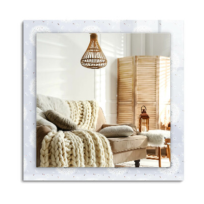 Obdĺžnikové zrkadlo rám s potlačou Kvety púpavy