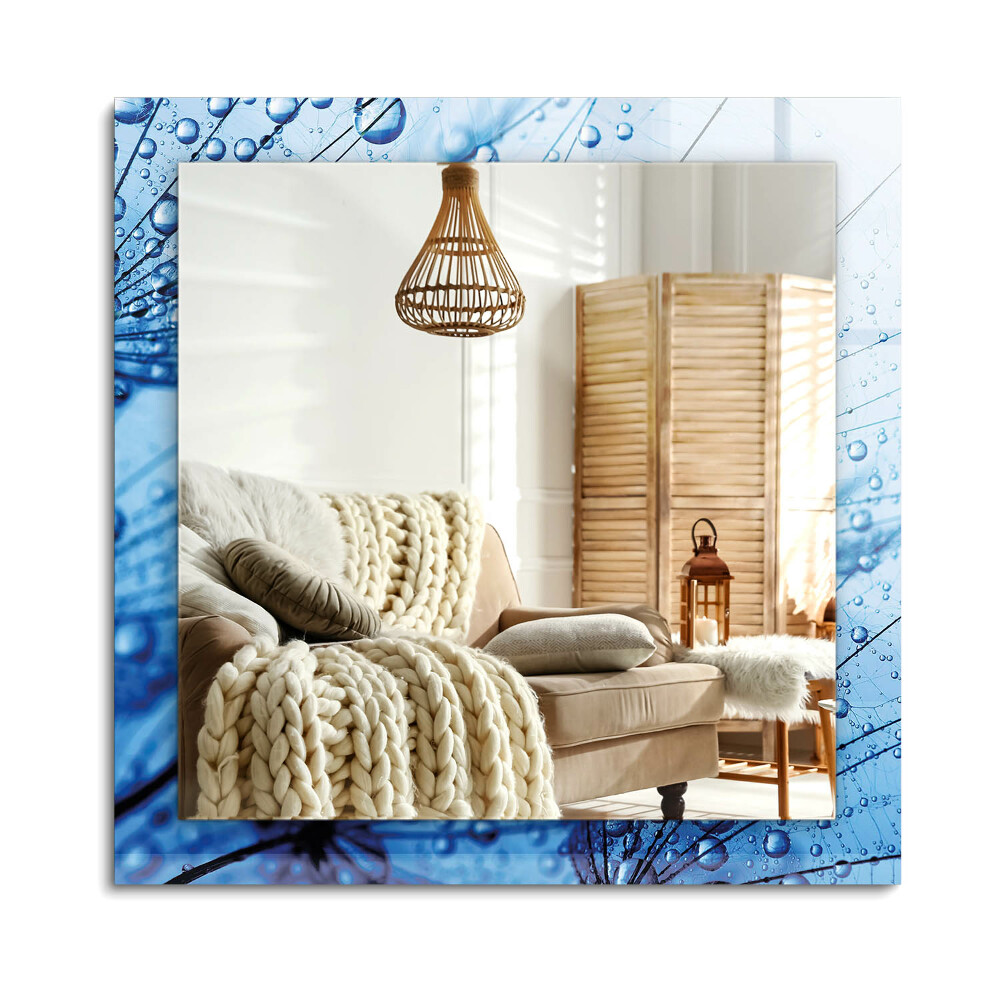 Obdĺžnikové dekoračné zrkadlo Kvapky na púpavách