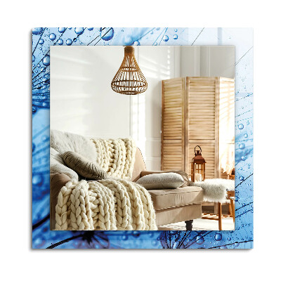 Obdĺžnikové dekoračné zrkadlo Kvapky na púpavách