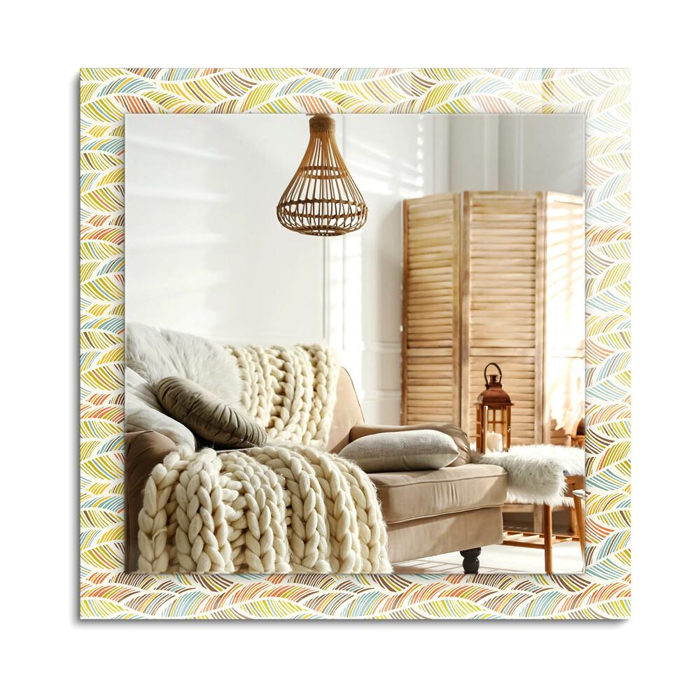 Obdĺžnikové dekoračné zrkadlo Farebné vlny listov