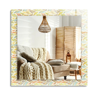 Obdĺžnikové dekoračné zrkadlo Farebné vlny listov