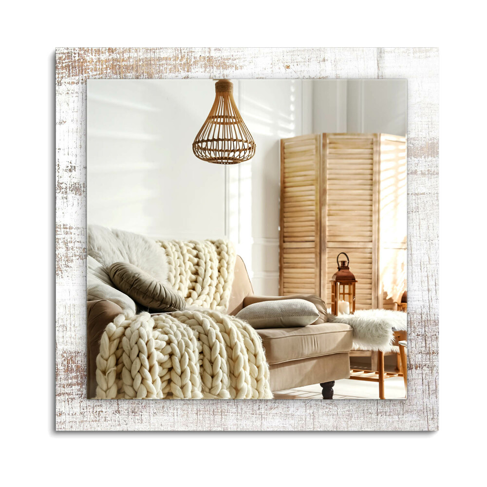 Obdĺžnikové dekoračné zrkadlo na stenu Staré drevo