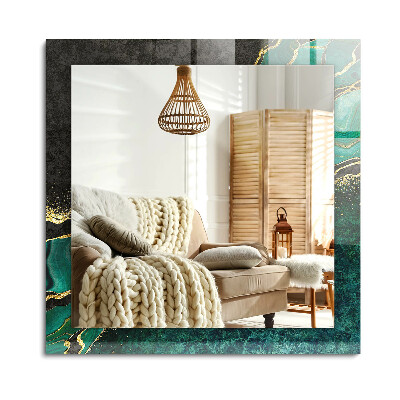 Obdĺžnikové dekoračné zrkadlo Zelené abstraktné vzory