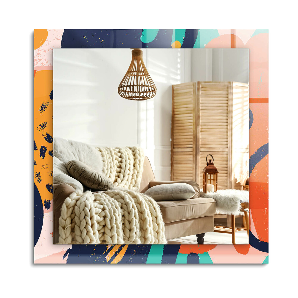 Obdĺžnikové dekoračné zrkadlo Abstraktná farebná grafika