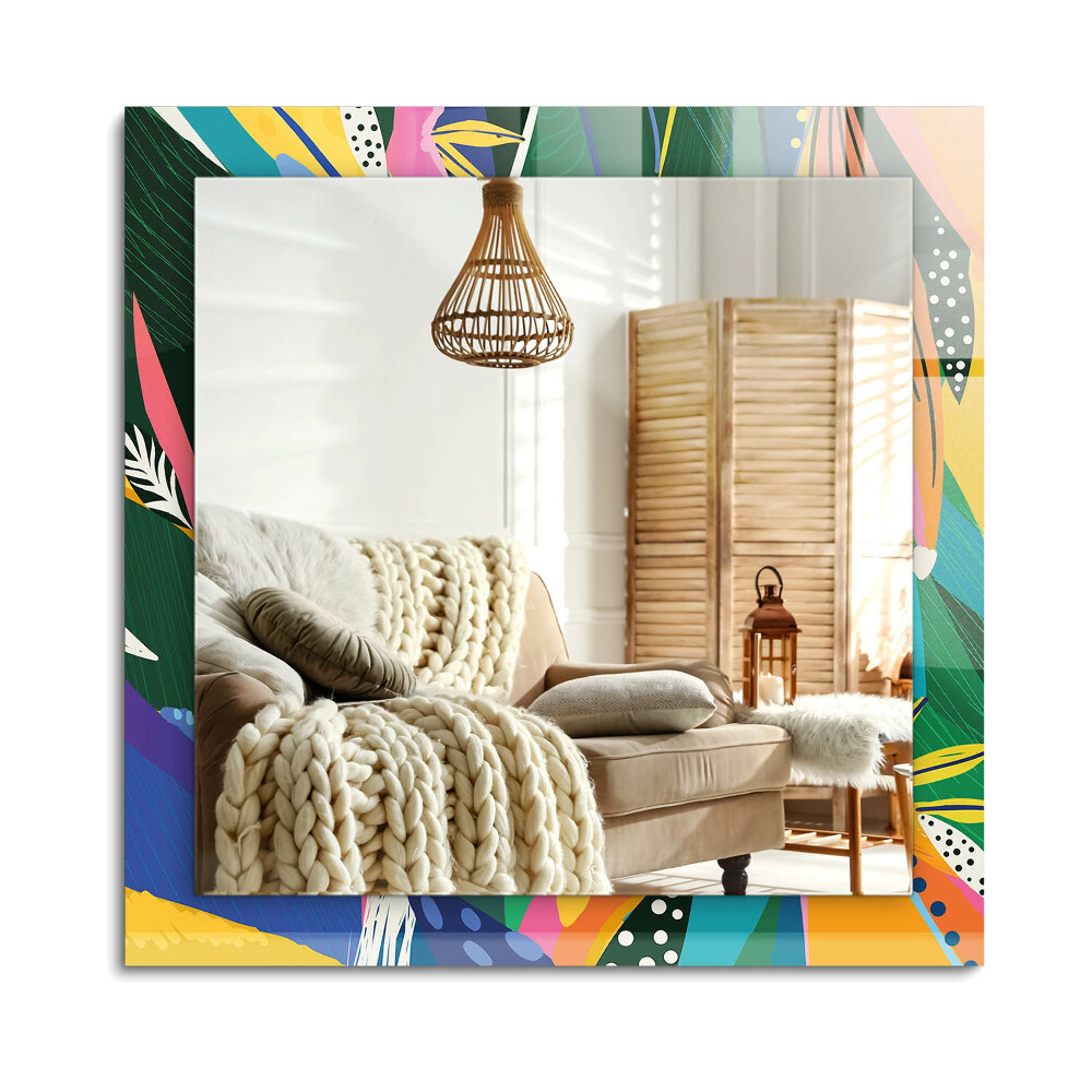 Obdĺžnikové zrkadlo rám s potlačou Farebný abstraktný vzor