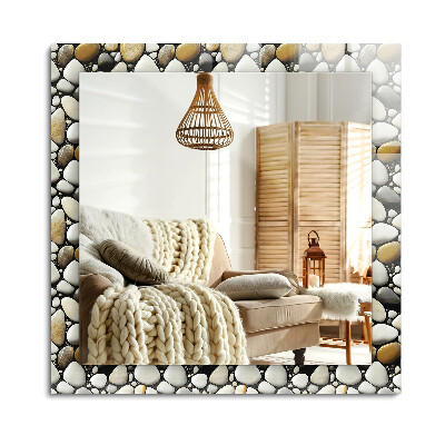 Obdĺžnikové dekoračné zrkadlo na stenu Textúra vzoru kameňov