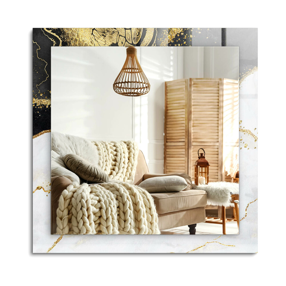 Obdĺžnikové dekoračné zrkadlo Abstraktné zlaté umenie