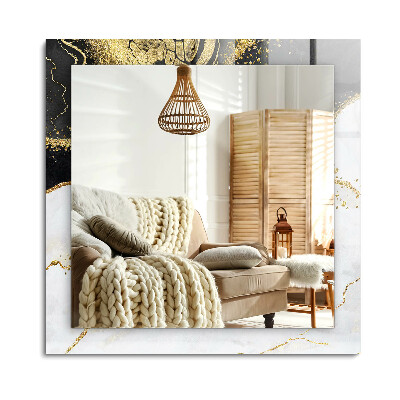 Obdĺžnikové dekoračné zrkadlo Abstraktné zlaté umenie