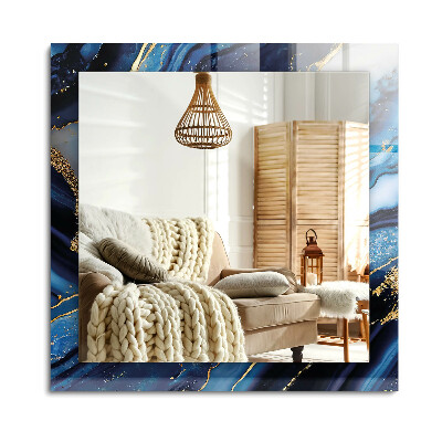 Obdĺžnikové zrkadlo rám s potlačou Abstraktné mramorové umenie