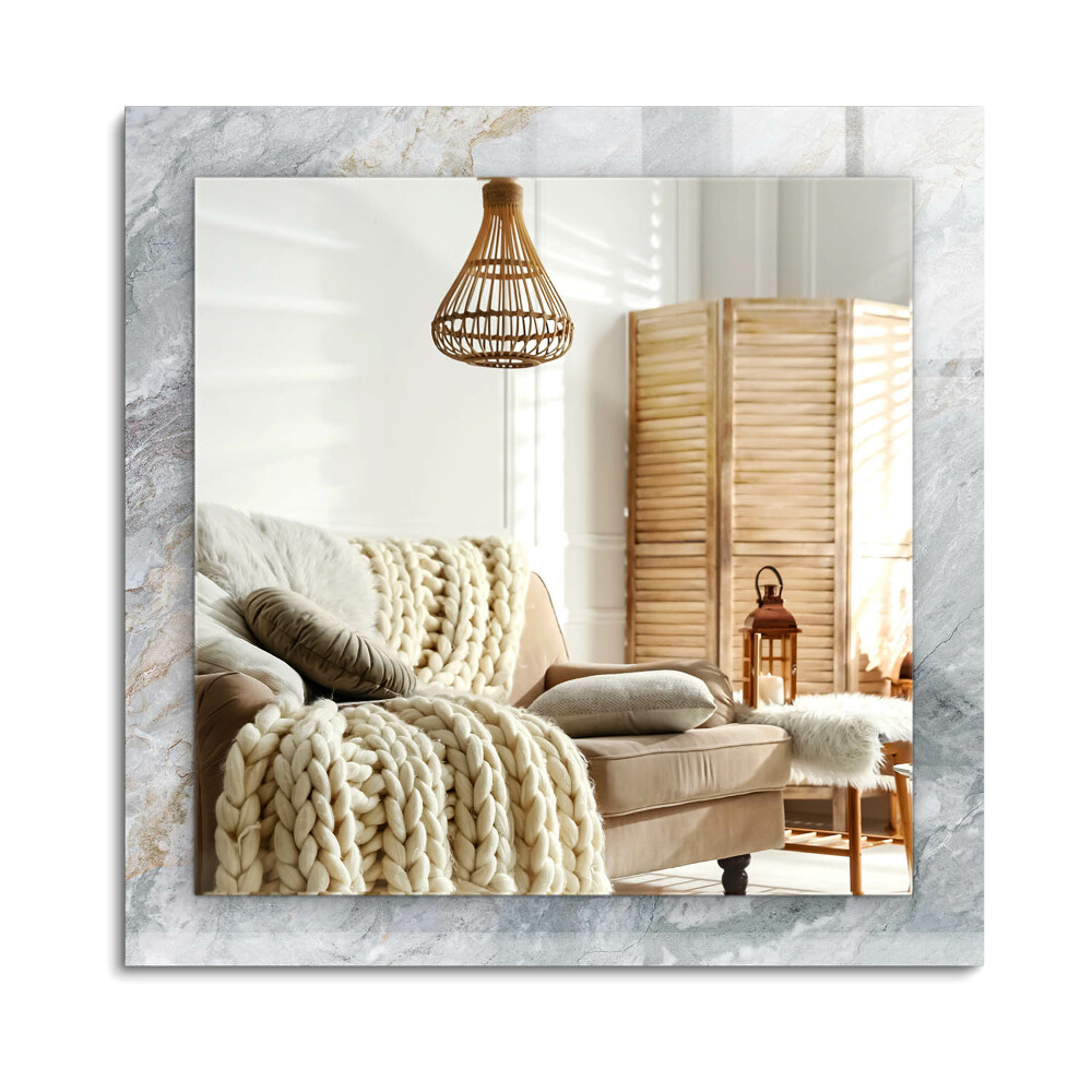 Obdĺžnikové dekoračné zrkadlo na stenu Mramorové sivé žily