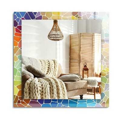 Obdĺžnikové dekoračné zrkadlo na stenu Farebná abstraktná mozaika