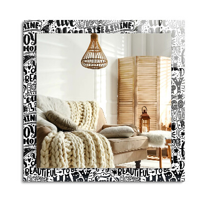 Obdĺžnikové dekoračné zrkadlo na stenu Motivačný nápis na ruke