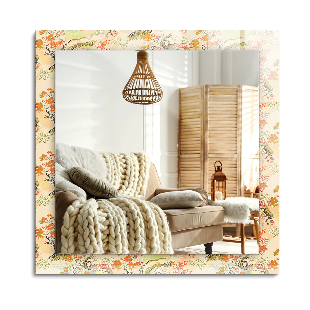 Obdĺžnikové zrkadlo rám s potlačou Japonská záhrada