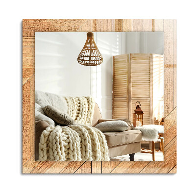 Obdĺžnikové zrkadlo rám s potlačou Drevené parkety