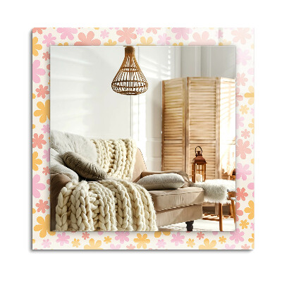 Obdĺžnikové dekoračné zrkadlo Kvetinový vzor