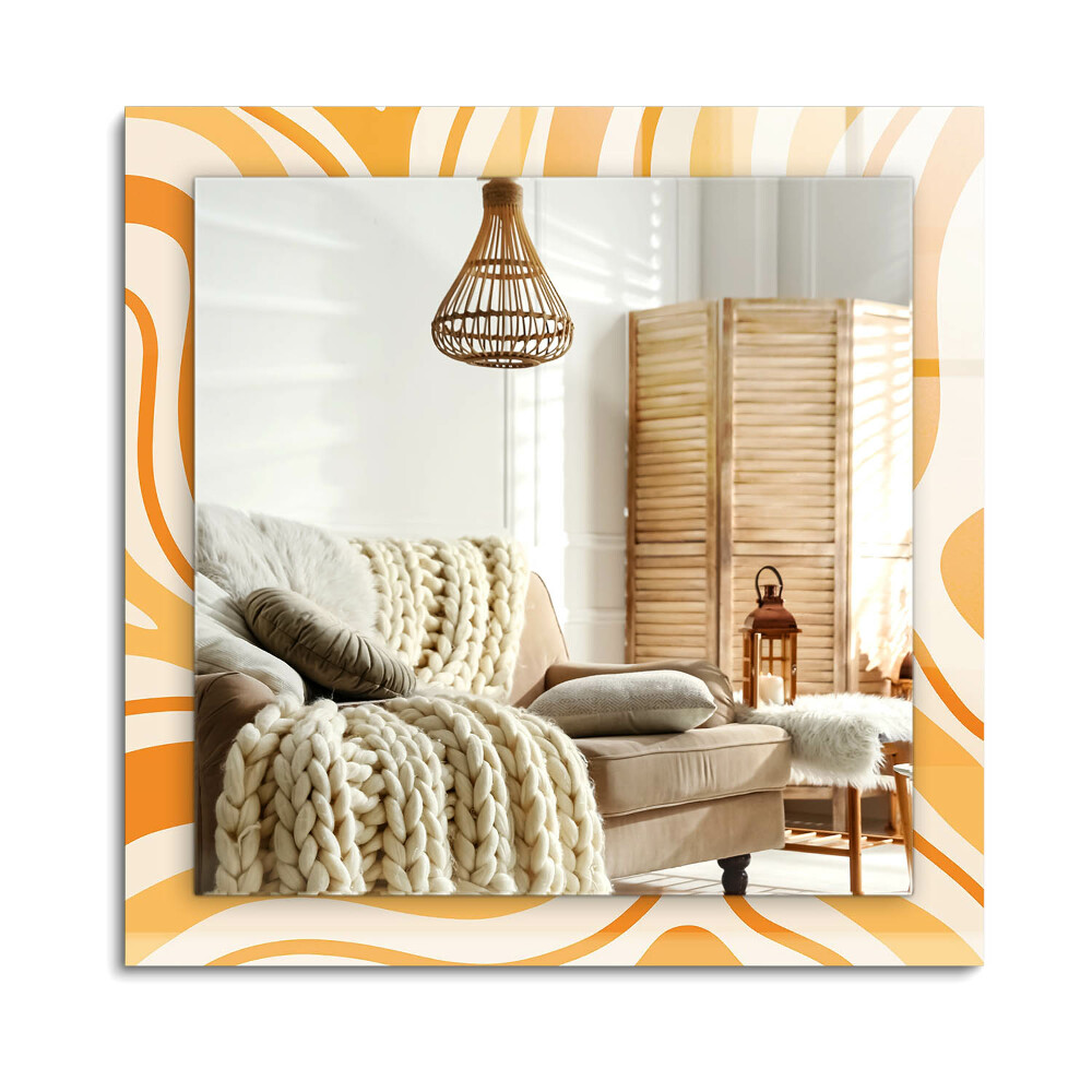 Obdĺžnikové dekoračné zrkadlo na stenu Abstraktné oranžové vzory
