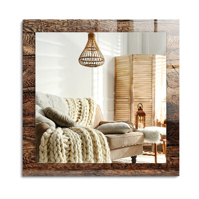 Obdĺžnikové dekoračné zrkadlo Textúra drevenej dosky