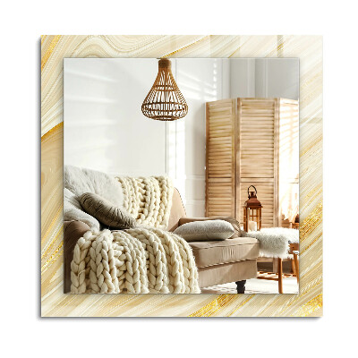 Obdĺžnikové dekoračné zrkadlo na stenu Žlté abstraktné čiary