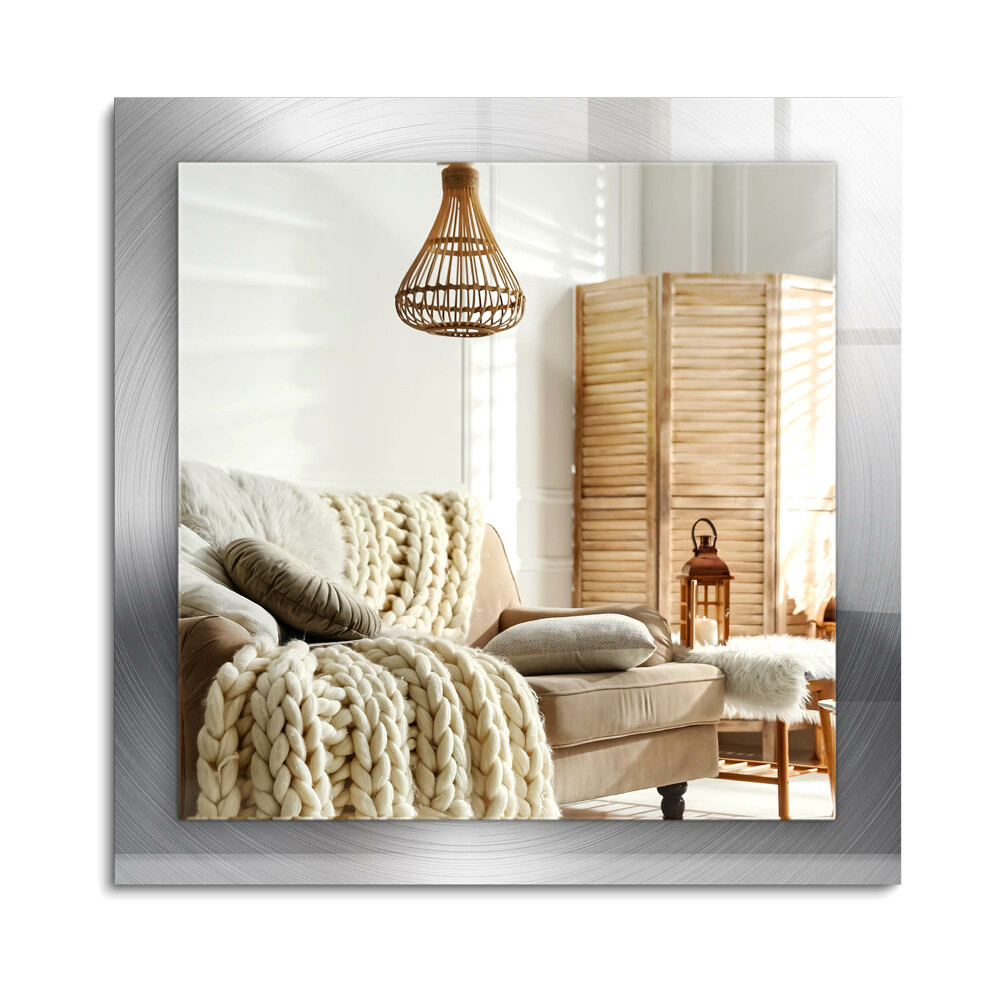 Obdĺžnikové zrkadlo rám s potlačou Okrúhly kovový povrch