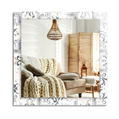 Obdĺžnikové dekoračné zrkadlo na stenu Ozdoby so vzorom dlaždice