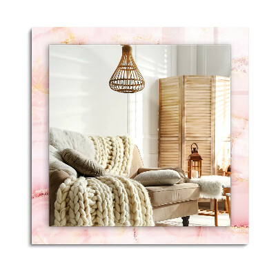 Obdĺžnikové dekoračné zrkadlo Vzor ružového mramoru