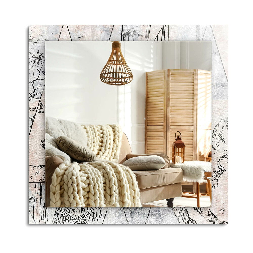 Obdĺžnikové dekoračné zrkadlo na stenu Rastliny jelenej líšky