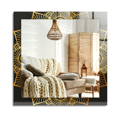 Obdĺžnikové zrkadlo rám s potlačou Vzor mandaly