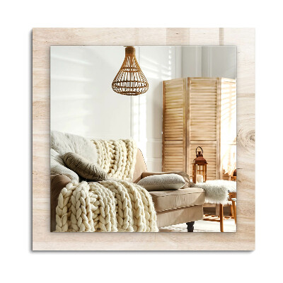 Obdĺžnikové zrkadlo rám s potlačou Drevo s uzlami