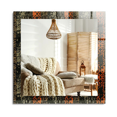 Obdĺžnikové dekoračné zrkadlo na stenu Etnický vzor ornamentu