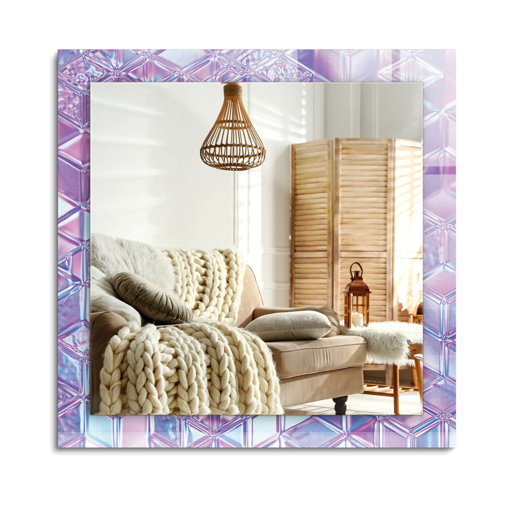 Obdĺžnikové dekoračné zrkadlo Priehľadné farebné kocky