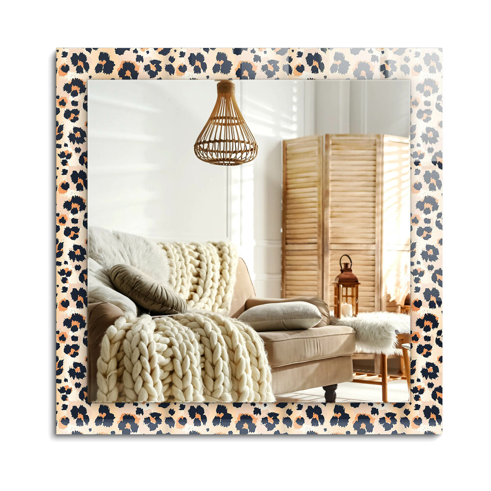 Obdĺžnikové zrkadlo rám s potlačou Leopardí vzor