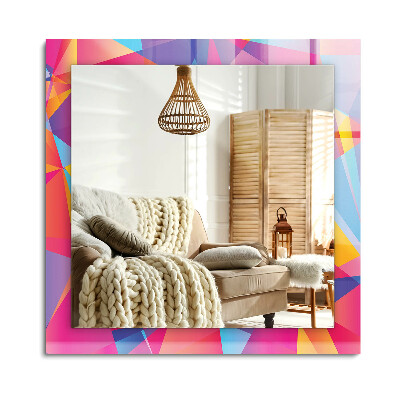 Obdĺžnikové zrkadlo rám s potlačou Farebné geometrické vzory