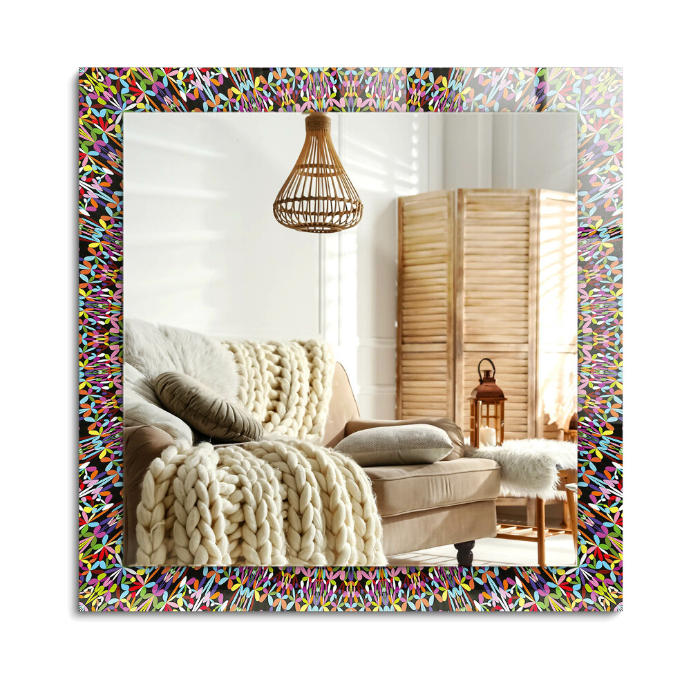 Obdĺžnikové dekoračné zrkadlo Farebný vzor mandaly