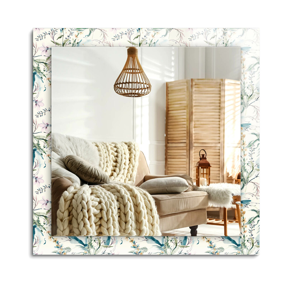 Obdĺžnikové zrkadlo rám s potlačou Kvetinový akvarelový vzor