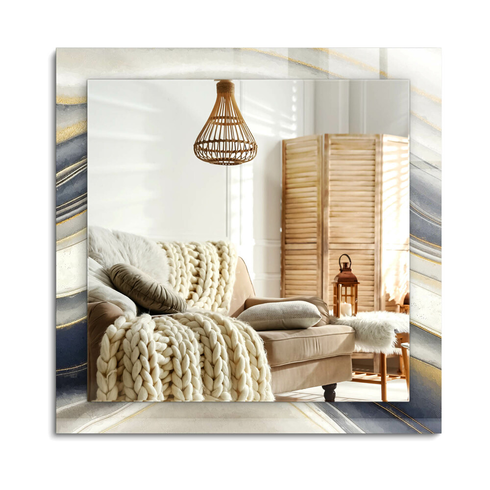 Obdĺžnikové zrkadlo rám s potlačou Abstraktné farebné vlny