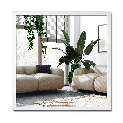 Obdĺžnikové zrkadlo v bielom ráme