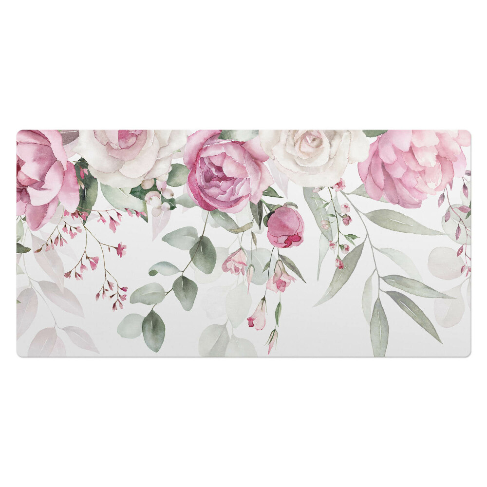 Kancelárska podložka na stôl Pastelové kvety a listy