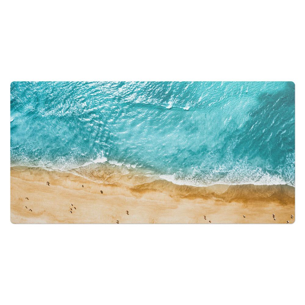 Veľká podložka na stôl Pláž a vlny z vtáčej perspektívy