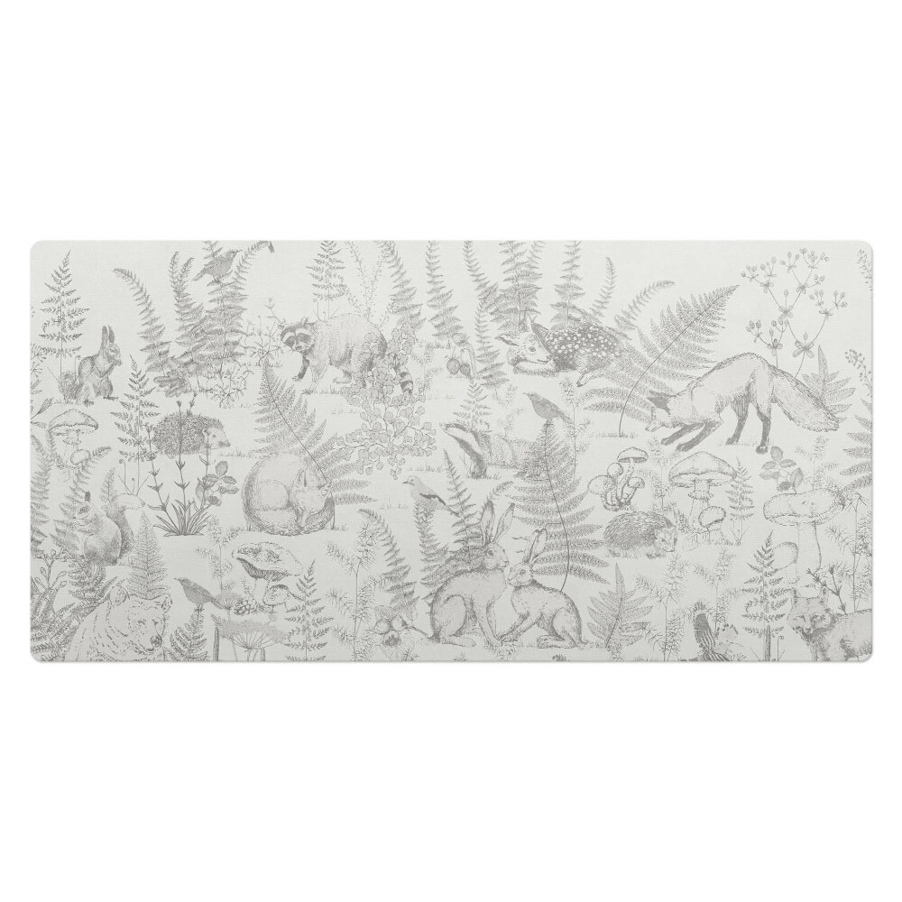 Veľká podložka na stôl Lesné zvieratá a paprade