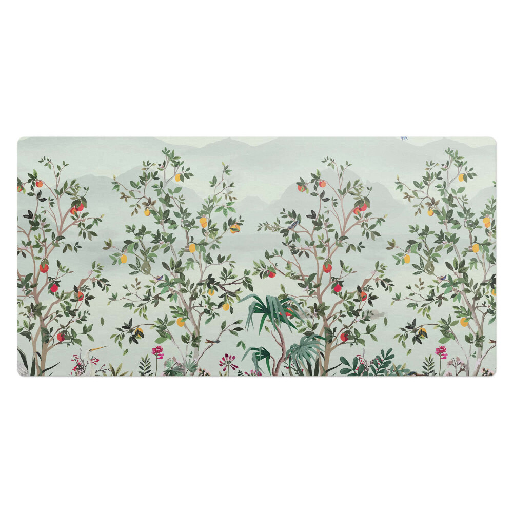 Kancelárska podložka na stôl Exotické vtáky medzi stromami