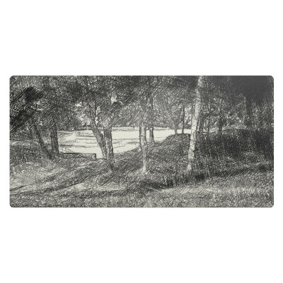 Veľká podložka na stôl Les v náčrte