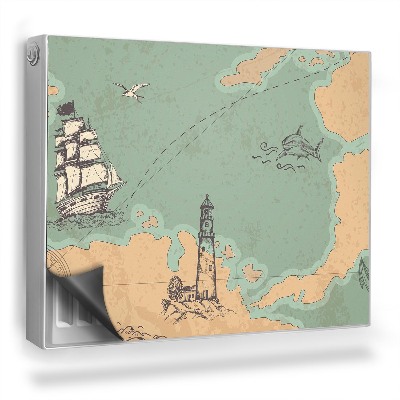 Dekoračný magnet na radiátor Stará mapa v retro vintage štýle