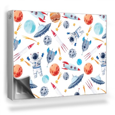 Magnetický kryt na radiátor Pastelové vesmírne planéty astronauti rakety